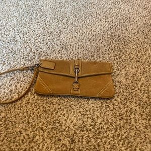 Suede Coach wristlet